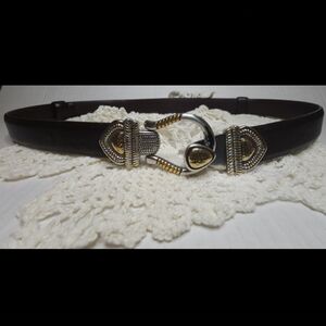 Black and Gold Chico's Women's Belt Size M/L
